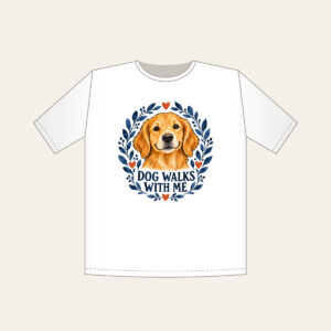 DOG WALKS WITH ME T-Shirt in white