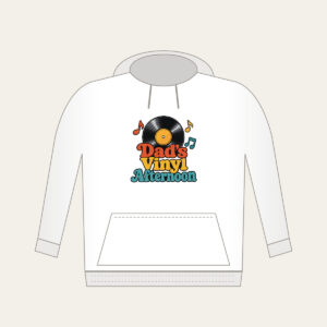 Dad's Vinyl Afternoon Hoodie in white