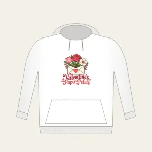 Valentine's Paper Petals Hoodie in white