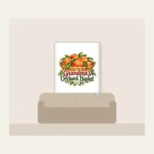 Grandma's Orchard Basket Fleece Blanket in white