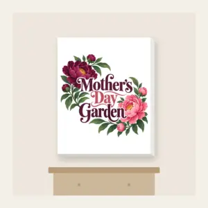 Mother's Day Garden Canvas Print in white