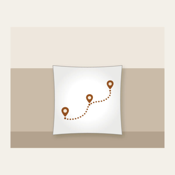 Product image Dotted Route Linking Map Pins Pillow