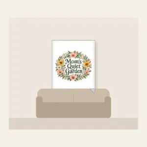 Mom's Quiet Garden Fleece Blanket in white