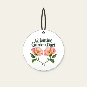 Valentine Garden Duet Ceramic Ornament in white