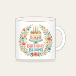 BIRTHDAY BLOOMS Mug in white