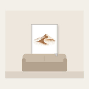 Rolling Dune in Topographic Lines Fleece Blanket in white: Topographic contour lines shaped into a rolling dune, drawn in warm brown and cream.