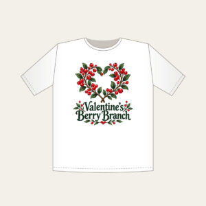 Valentine's Berry Branch T-Shirt in white