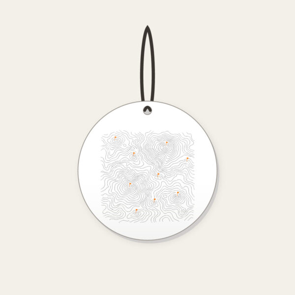 Product image Topographic Lines and Trail Markers Ceramic Ornament