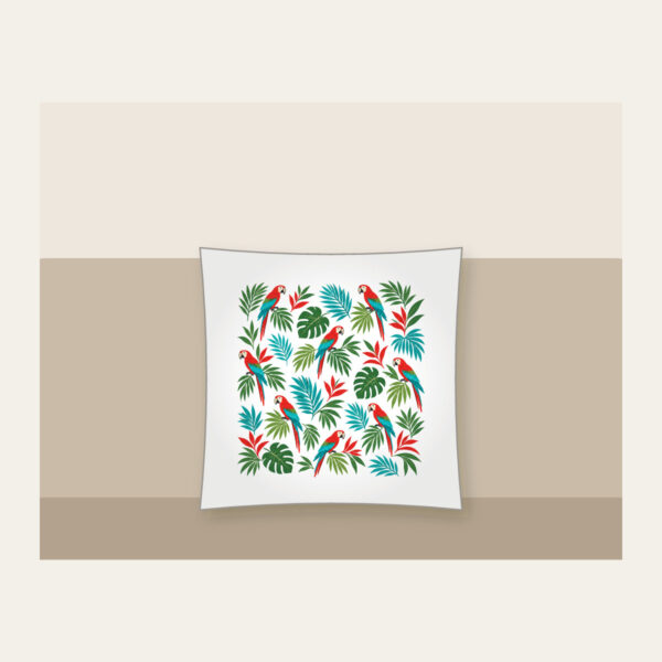 Product image Parrots and Palm Leaves Repeat Pillow