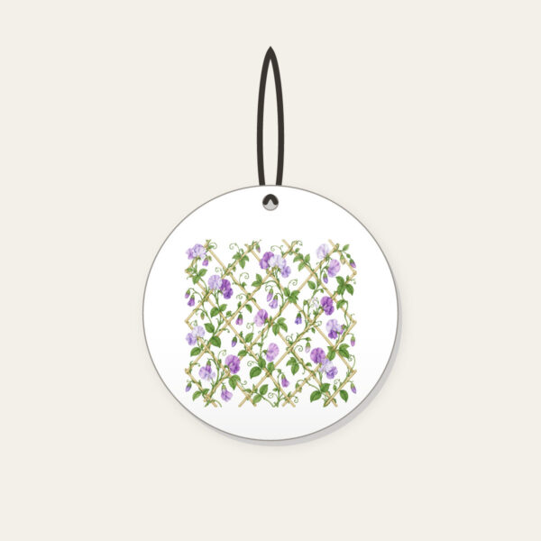 Product image Sweet Peas Climbing a Lattice Ceramic Ornament