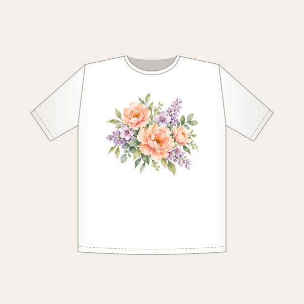 Product image Watercolor Blooms in Peach and Lilac T-Shirt