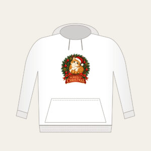 Purrfect Christmas Hoodie in white
