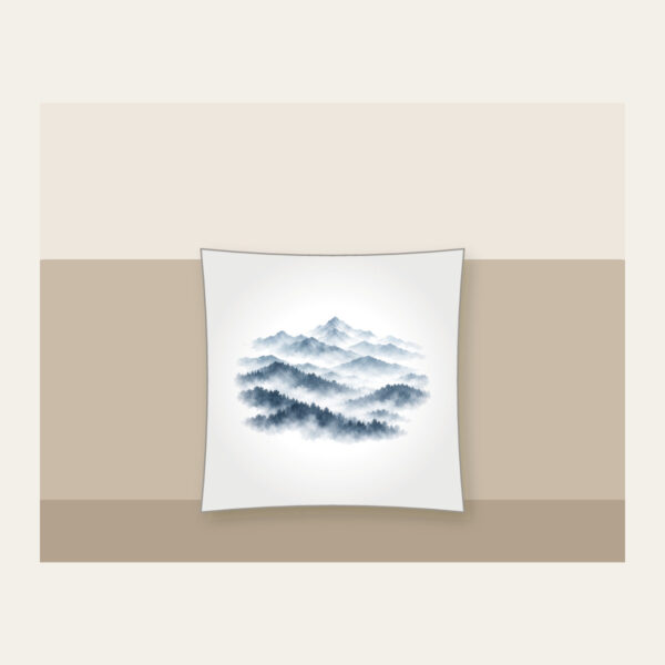 Product image Misty Grey-Blue Ridgelines Pillow