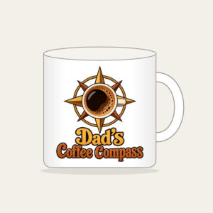 Dad's Coffee Compass Mug in white