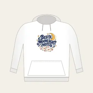 BESTIE MOONLIGHT NOTES Hoodie in white