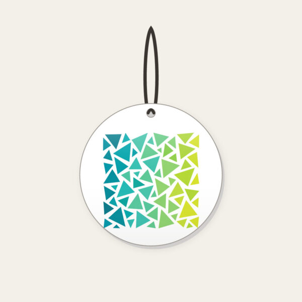 Product image Teal-to-Lime Color-Block Triangles Ceramic Ornament