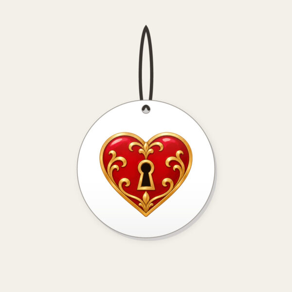 Product image Heart and Keyhole in Red and Gold Ceramic Ornament