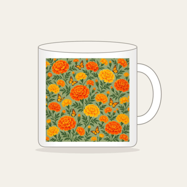 Product image Marigolds and Butterflies on Sage Mug