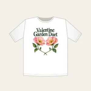 Valentine Garden Duet T-Shirt in white