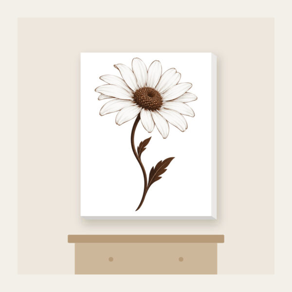 Product image Single Daisy with Curved Stem Canvas Print