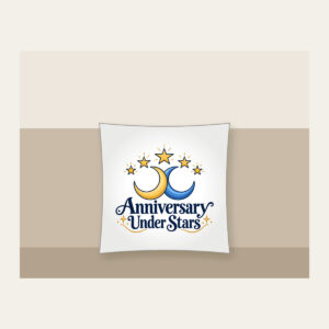 Anniversary Under Stars Pillow in white
