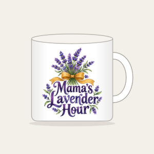 Mama's Lavender Hour Mug in white