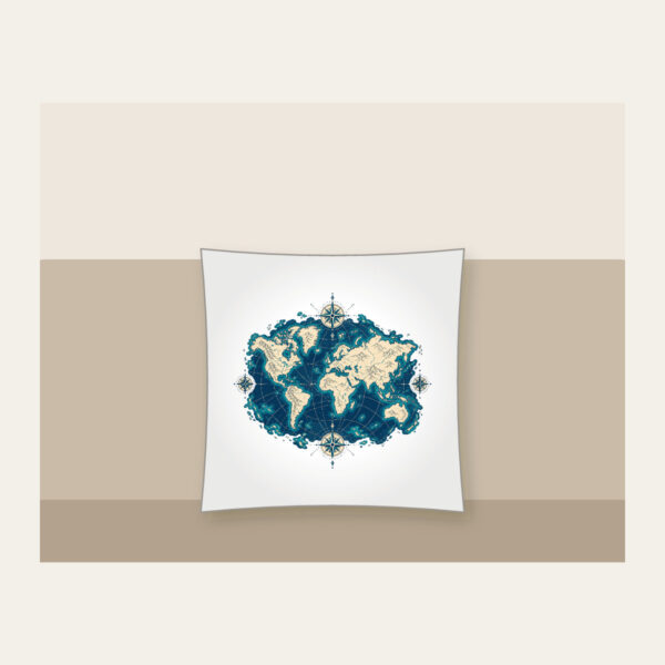Product image Vintage Map Coastlines and Compasses Pillow