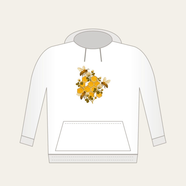 Product image Honeycomb Grid with Bees and Clover Hoodie