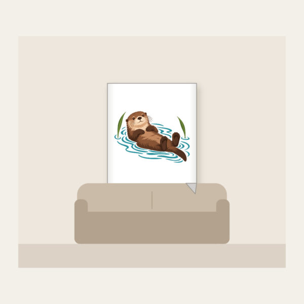 Product image Floating Otter on Teal Ripples Fleece Blanket
