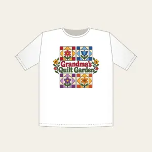 Grandma's Quilt Garden T-Shirt in white