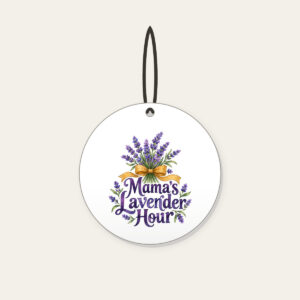 Mama's Lavender Hour Ceramic Ornament in white