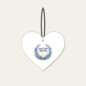 Your Light Remains Heart Ceramic Ornament in white