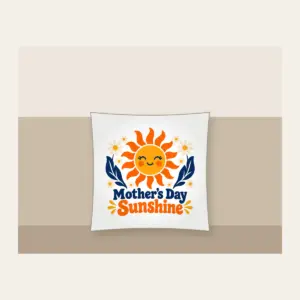 Mother's Day Sunshine Pillow in white