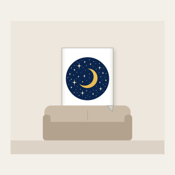 Product image Midnight Stars and Golden Crescent Moon Fleece Blanket