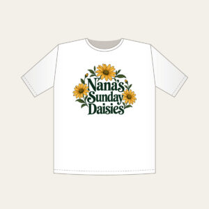 Nana's Sunday Daisies T-Shirt in white