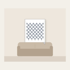 Navy Lattice with Tiny Keys Fleece Blanket in white: A lattice of thin navy lines on cream, with a tiny repeating key motif.