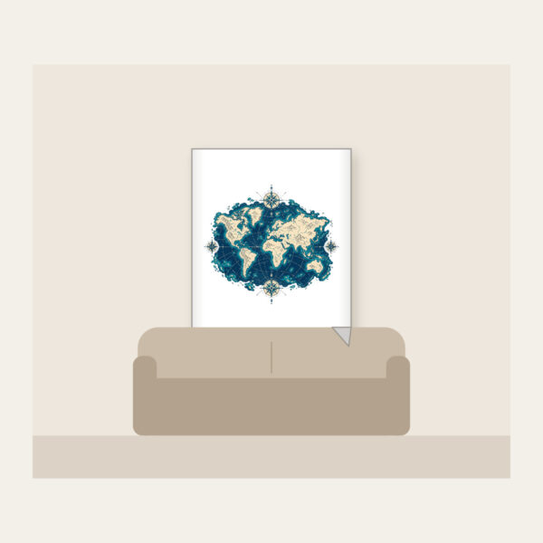 Product image Vintage Map Coastlines and Compasses Fleece Blanket