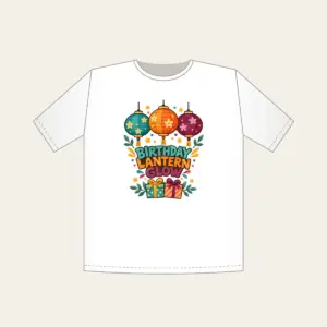 BIRTHDAY LANTERN GLOW T-Shirt in white