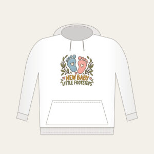 NEW BABY LITTLE FOOTSTEPS Hoodie in white
