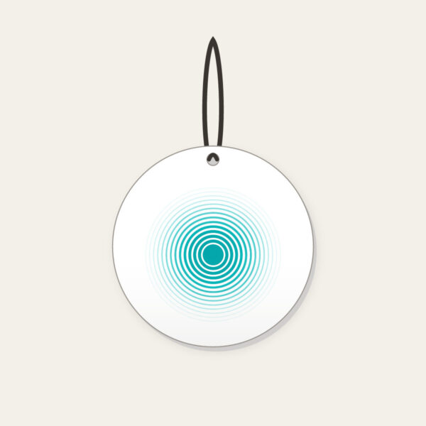 Product image Teal Ripple Rings Fading to White Ceramic Ornament