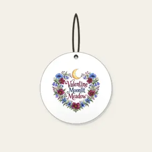Valentine Moonlit Meadow Ceramic Ornament in white