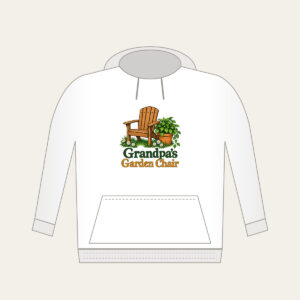 Grandpa's Garden Chair Hoodie in white