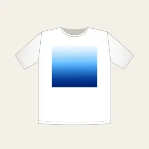 White to Sky Blue to Navy Gradient T-Shirt in white: A gradient from white through sky blue to navy.