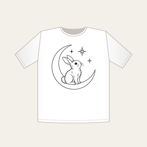 Product image Line-Art Rabbit on a Crescent Moon T-Shirt