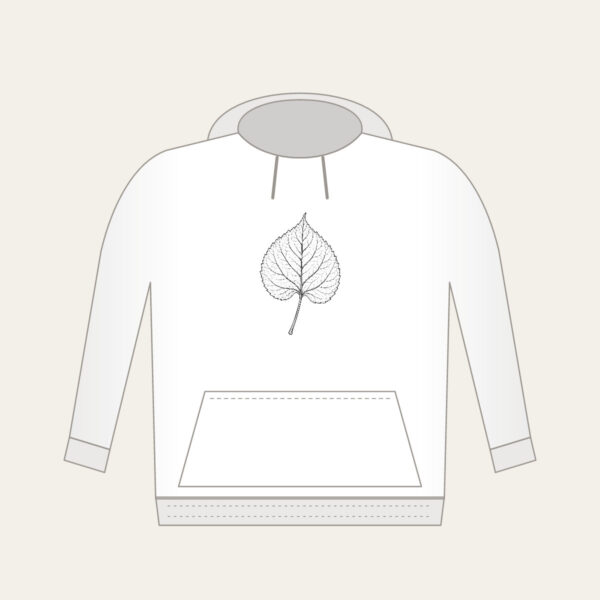 Product image Single Leaf Study in Black Line Art Hoodie