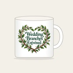 Wedding Branches Entwined Mug in white
