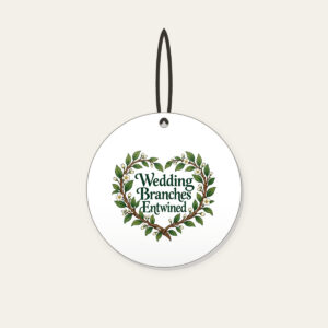 Wedding Branches Entwined Ceramic Ornament in white