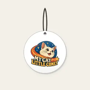 MY CAT LITTLE COMET Ceramic Ornament in white