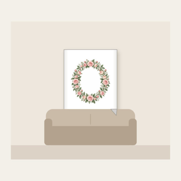 Product image Oval Rose Wreath in Blush and Sage Fleece Blanket