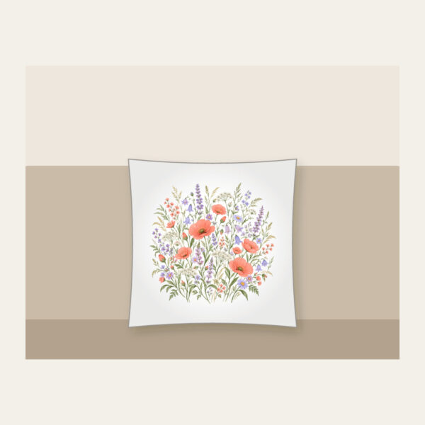 Product image Coral and Lilac Wildflower Meadow Pillow